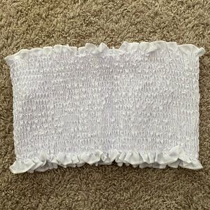 White bandeau crop top